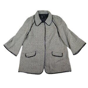 INDUSTRY 212 - WOMEN'S BLACK & WHITE WOVEN FLARED SLEEVE COAT JACKET - SIZE XL